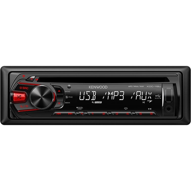 Kenwood KDC118U Car CD/MP3 Player, 88 W RMS, Single DIN, Black