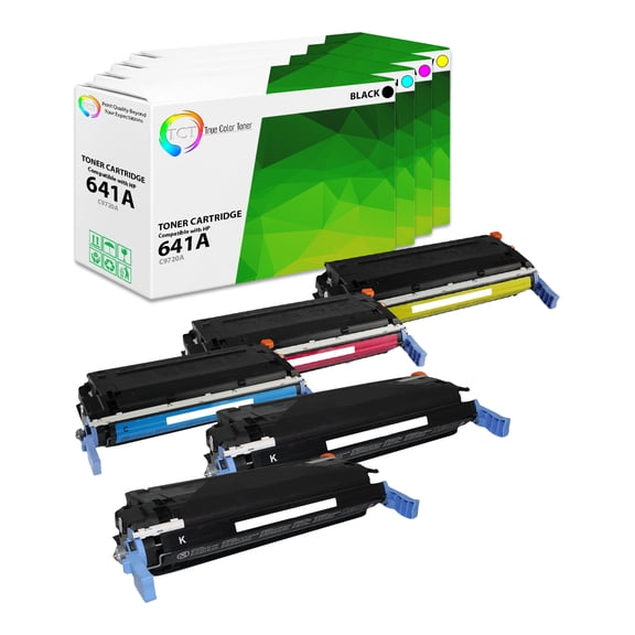 TCT 641A Toner Cartridge 5 Pack - Compatible With HP 641A C9720A C9721A C9722A C9723A
