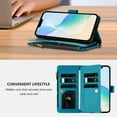 thumbnail image 2 of Case for Blackview Wave 8 Classic Leather Phone Case with Detachable Wrist Strap Zipper Pocket Card Holder Kickstand Support Wireless Charging Shockproof Cover, 2 of 6