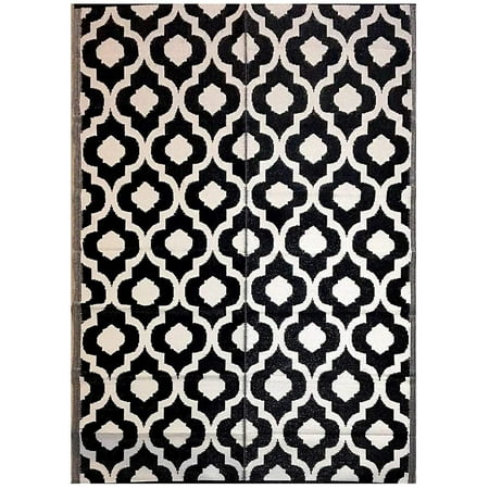 5 X7 Indoor Outdoor Plastic Straw Patio Rugs Mats Camping Reversible Dark Nv Blue 4477