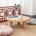thumbnail image 2 of Mesa pequeña con ventanal simple y moderna, mini mesa redonda de madera maciza, mesa de centro pequeña de arroz tatami baja, J, 2 of 3