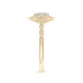 thumbnail image 3 of Angara Natural Opal Ring - Oval Opal Trillium Floral Shank Ring in 14K Yellow Gold for Women (Ring Size = 4), 3 of 8