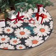 thumbnail image 3 of FMSHPON Blossom Flower Daisy Xmas Christmas Tree Skirt Stand Mat for Holiday Party Decoration Indoor Outdoor 48 inches, 3 of 3