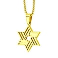 thumbnail image 6 of ‎555Jewelry Ribbed Stainless Steel Box Chain Star of David Necklace for Men & Boys, Small Jewish Star Necklace for Women, 24 Inch, Gold, 6 of 8
