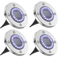 thumbnail image 1 of Paquete de 4 luces solares LED para exteriores de 20 unidades, focos solares, luces solares para jardín, patio, césped, iluminación de suelo, proyector de jardín, iluminación de escaleras y luces sola, 1 of 5