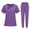 Purple, variant on Fgvctg Saffron Scrubs Sets for Women Plus Size Medical Uniforms Petite V Neck Yoga Scrub Pants and Tops Scrubs Nurse Uniforms Clothing Set for Women Saffron L