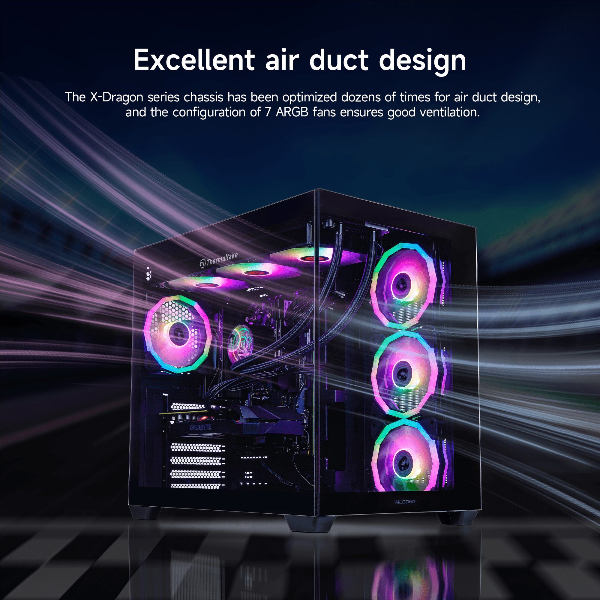 Mloong Gaming PC Desktop AMD Ryzen 7 9800X3D, GeForce RTX 5070Ti 16GB, 2TB SSD, 32GB DDR5 RAM, 850W, Win11, WIFI
