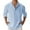 Blue, variant on Caqnni Men's Linen Casual Long Sleeve Shirt - Loose Fit Linen Tee for Stylish Comfort (Black,5XL)