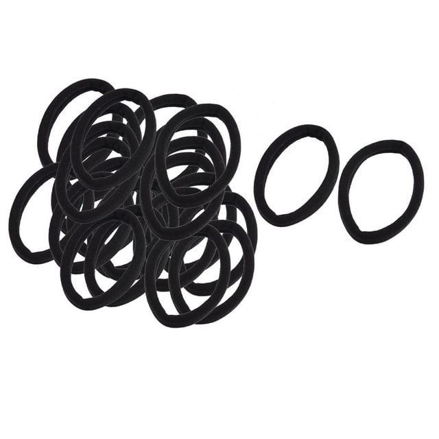 Unique Bargains 24 Pcs Élastiques Élastiques à Queue de Cheval Élastiques à Cheveux Noirs