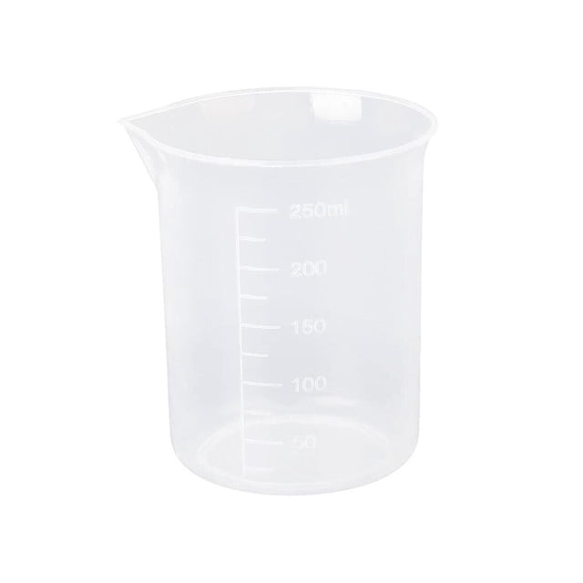 sweethay Plastic Measuring Cup Portable Scaled 250ml Restaurants Gauge Water Sugar School Indoor Tool Laboratory Transparent Washable Type2