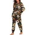 thumbnail image 2 of Yuyamidu Mushroom Ladies Sleepwear Set Daisy Long Sleeve Pajamas for Women Size 2XL Music Note Pajama Outfits Cozy Sleep Set of 2 Fall Winter Jogger Yoga Homewear, 2 of 7