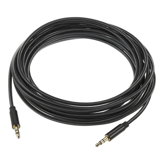 3.5mm Aux Cable Male to Male Auxiliary Audio Cable HiFi Headphone Cord 16ft Nylon Braided for Phone Headphone Black