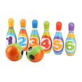 thumbnail image 4 of Juego de juguetes de bolos para niños juguete interactivo de bola de bolos para niños pequeños algodón suave colorido de PU para interiores, 4 of 8
