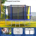 thumbnail image 3 of Alvantor 8Ft Kids Trampoline Round Trampolines with Basketball Hoop & Enclosure Net, Age 3-10 Blue, 3 of 7
