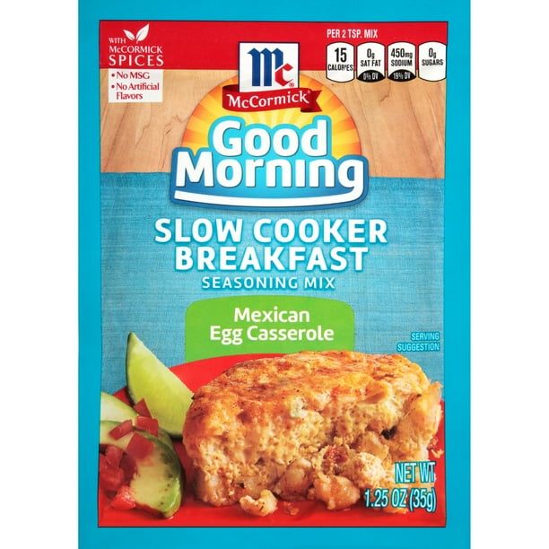 McCormick Good Morning Mexican Egg Casserole Slow Cooker Breakfast Seasoning Mix, 1.25 oz