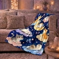 thumbnail image 5 of Dreamy Cats Under Moonlit Stars Watercolor, Peaceful Pet Portrait Pattern, Warm Flannel Blanket for Living Room and Reading Nook, Cat Lovers Friendship Gift, Pet Lover Home Decor, 5 of 7