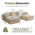 thumbnail image 6 of Garaneeds Modular Sectional Sofa for Living Room, 110" Boneless U-Shaped Couch, 5-Seat, Beige, 6 of 11