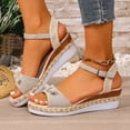 thumbnail image 5 of Eltusu Women Espadrilles Wedge Sandals, No Slip Adjustable Open Toe Beach Platform Shoes 40 Size 7.5, 5 of 7
