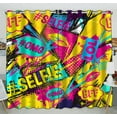 thumbnail image 1 of EREHome comic speech bubbles Blackout Window Curtain Drapery Panels 52x84 Inch one peal two Piece, 1 of 1