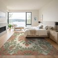 thumbnail image 3 of ODIKA 9'x12' Washable Area Rug Oushak Vintage Scrolling Vine Border Cream Farmhouse Boho Large Refined for Great Room, Indoor Concept, Living Low Pile, Flatwoven, 3 of 7