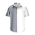 thumbnail image 5 of Njoeus Gym Tops Workout Tops Men's Shirt Striped Dress T-Shirt Men Big & Tall Short Sleeve Button Up Shirts Hawaiian Beach Regular Fitted Blouses Casual Shirt Top M-5Xl Short Sleeve Shirts for Men, 5 of 5