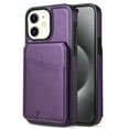 thumbnail image 3 of Compatible With iPhone 11 Wallet Case,PU Leather,Back Flip Kickstand,Detachable Magnetic Wallet,With Card Slots,Shockproof Rugged Ultra Slim Anti-fall Phone Case Cover,Purple, 3 of 10