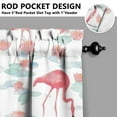 thumbnail image 5 of Kitchen Curtains 36 Inch Short - 3 Panel Set, Flamingo Tropical Bird Print, Rod Pocket Window Curtain, 100% Polyester for Hawaiian Summer Beach Decor, Easy Wash, 5 of 6