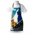 thumbnail image 3 of Explore Apron Winter Season Design Mountain Road Ski Holiday Themed Cartoon Style Composition, Unisex Kitchen Bib Apron with Adjustable Neck for Cooking Baking Gardening, Multicolor, by Ambesonne, 3 of 3