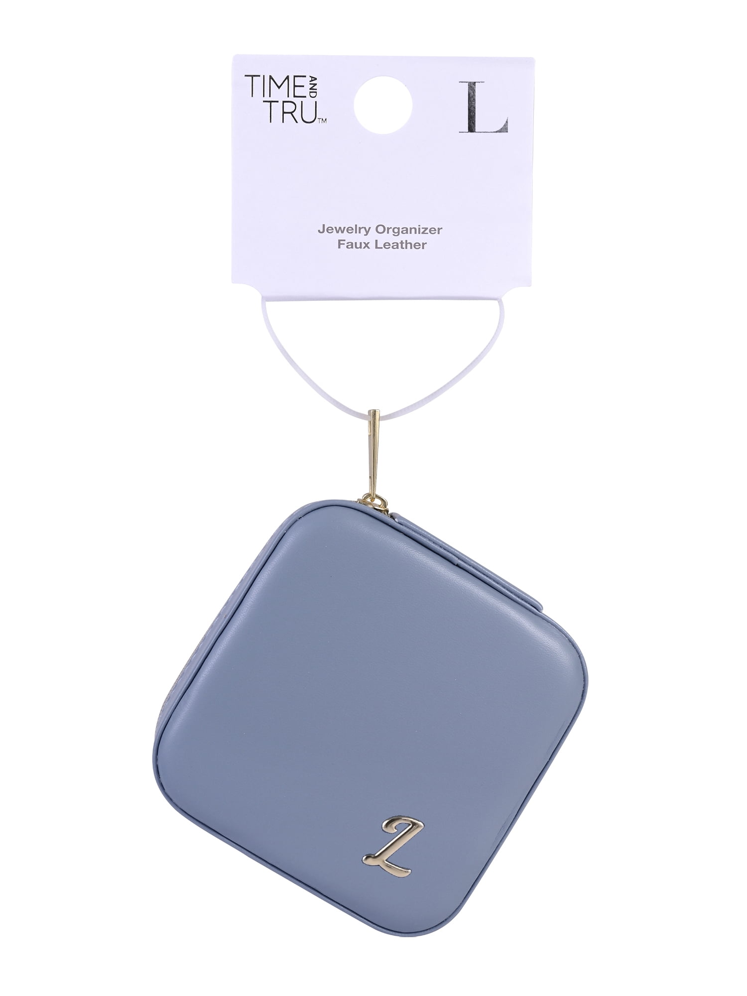 Time and Tru Goldtone/Blue Initial "L" Square Jewelry Organizer