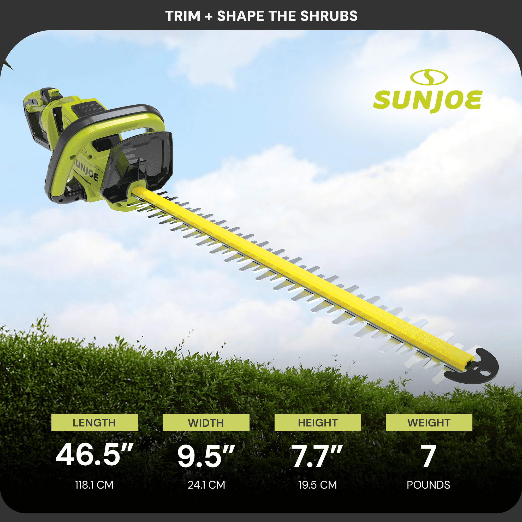 Open Box Sun Joe 24" Cordless Battery Hedge Trimmer Tool, 24V-X2-24HT-CT