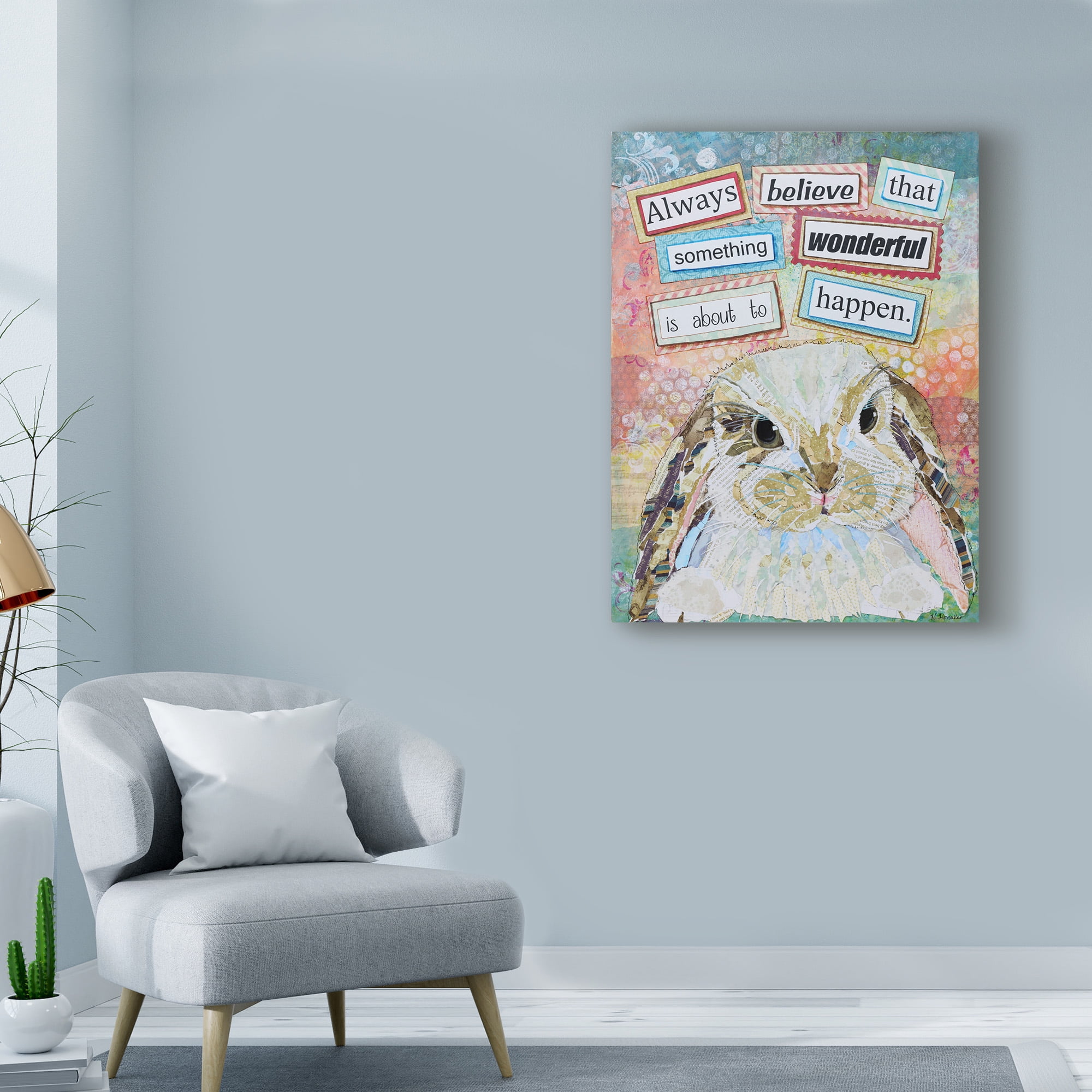 Trademark Fine Art 'E Bunny' Canvas Art by Let Your Art Soar