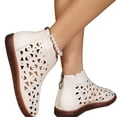 thumbnail image 6 of Willtoo Women's Casual Flats Shoes High Top Fashionable Hollow Out Shoes with Back Zipper Breathable Round Toe Soft Sole Comfortable Walking Footwear, 6 of 6