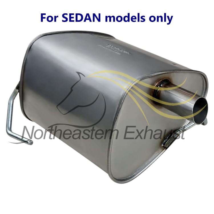 Northeastern Exhaust Muffler and Resonator Pipe Fits 2012-2016 Subaru Impreza 2.0L Sedan - Direct Fit | Stainless Steel | Includes Clamp, Gaskets, and Spring Bolts