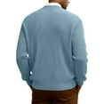 thumbnail image 4 of Dwelliawo Men's Cardigan Sweaters Long Slevee Casual Sweater V Neck Lightweight Button Up Knit Cardigan Sweaters with Pocket Fall Clothes Blue XL, 4 of 7