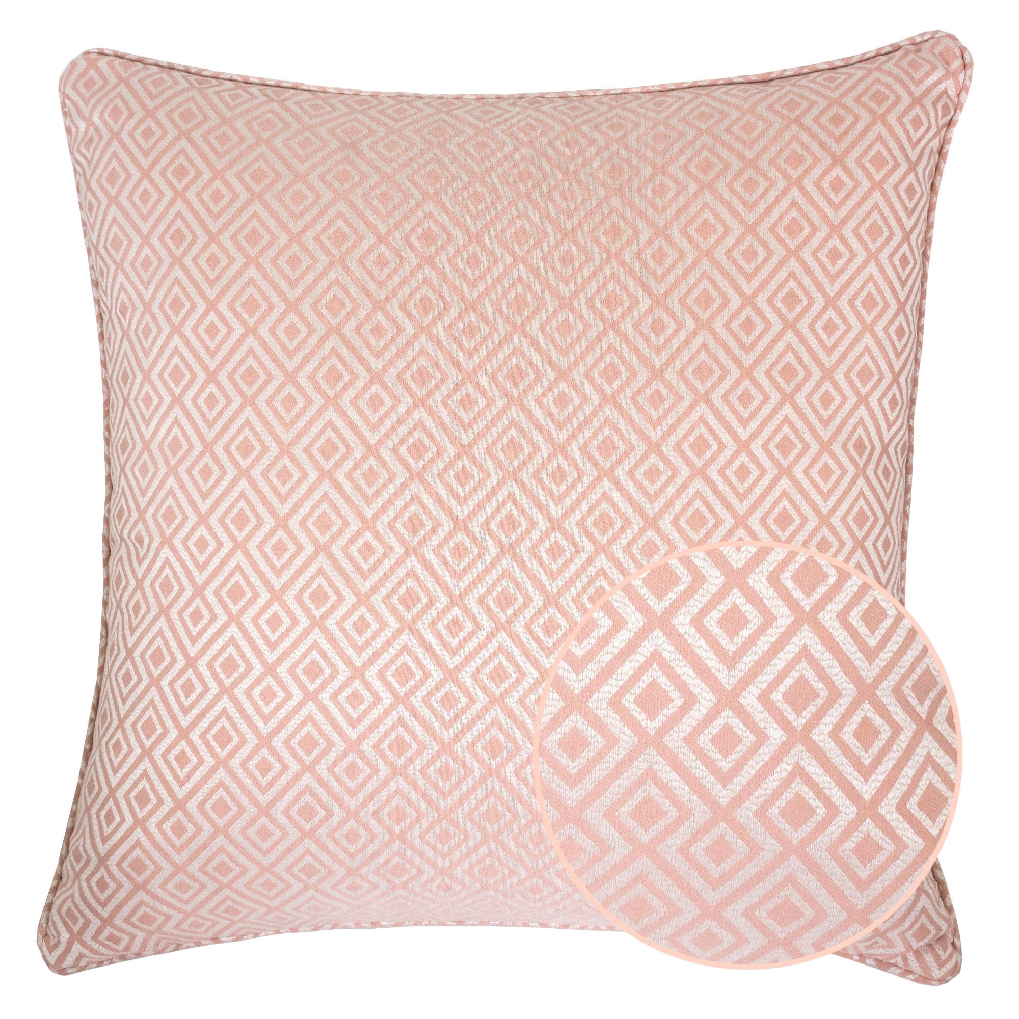 Jackie Rose-Pink Geometric Polyester 20 in. x 20 in. Throw Pillow (Set of 2)