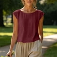thumbnail image 6 of Aezemi Women Sleeveless Linen Cotton Tanks, Round Neck Lightweight Tank Shirt, Summer Fashion Comfy Tank Tops, 6 of 9