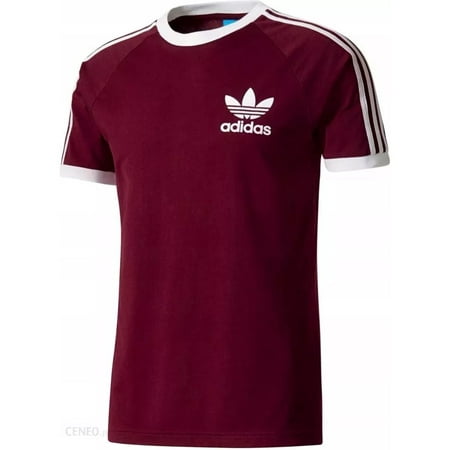 Adidas Men's Original Short Slv 3 Stripe Essential California T-Shirt Burgundy XL
