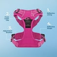 thumbnail image 6 of Voyager Dog Harness Dual Leash Attachment No-Pull Control Adjustable Soft but Strong Pet Harness for Medium and Large Dogs with 3M Reflective Technology - Fuchsia, M (Chest: 20 - 25"), 6 of 7