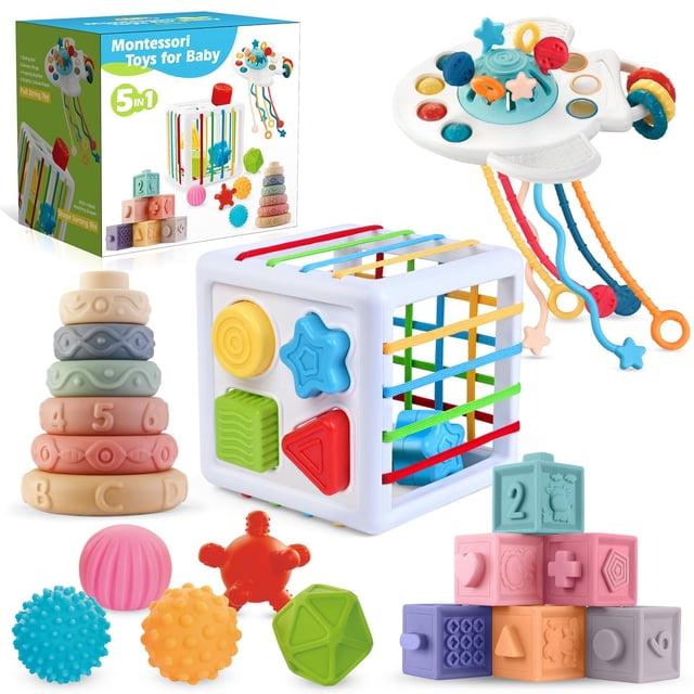 Montessori Toys SpringFlower 5 en 1 para bebés de 0 a 18 meses