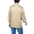 thumbnail image 3 of Petite 3/4 Sleeve Roll Tab Satin Blouse, 3 of 3