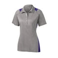 thumbnail image 5 of Sport-Tek Ladies Heather Colorblock Contender Polo-4XL (Vintage Heather/ Purple), 5 of 6