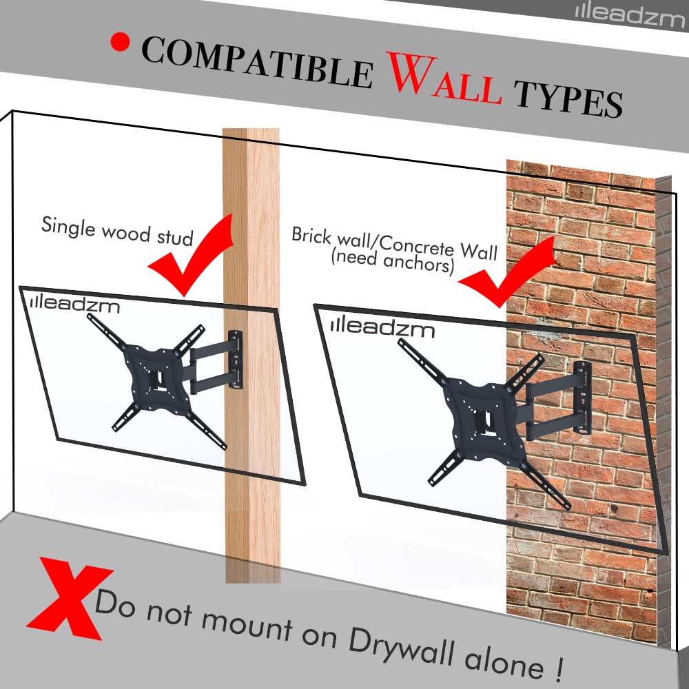 26-55" Adjustable Wall Mount Bracket Rotatable with Spirit Level