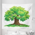 thumbnail image 1 of Oak Tree Tapestry, Simple Cartoon Drawn Branches in Spring Design Colorful Nature Scene, Fabric Wall Hanging Decor for Bedroom Living Room Dorm, 5 Sizes, Lime Green Umber White, by Ambesonne, 1 of 1
