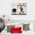 thumbnail image 4 of ONETECH Banksy Graffiti Paintings Wall Art, Abstract Colorful Graffiti Street Art Canvas Print Artwork Home Office Wall Decor for Bedroom, Bathroom,Gallery Wrapped, 20x16in, 4 of 4