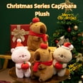 thumbnail image 3 of Cute Soft Capybara Plush Toy Pillow - Christmas Series Plush Capybara Stuffed Animals Birthday Gift Home Decor, 3 of 8