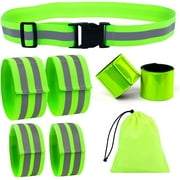 High Visibility Reflective Bands for Wrist, Arm, Ankle, Leg. Reflective Running Gear for Men and Women, Safety Reflective Straps Bracelets for Night Running, Cycling, Walking