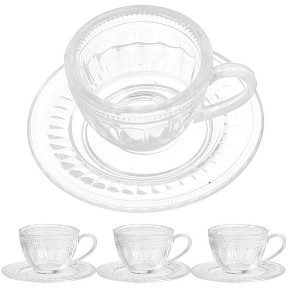 WHAMVOX Miniature Design Plastic Mini Tea Cup Set 4 Sets 1In