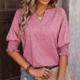 thumbnail image 6 of Women's Summer Loose V Neck Bat Sleeve Half Sleeve T Shirt Tunics for Women Summer Womens Tees Short Sleeve Workout Shirts Loose Woman Tee Shirt Woman Shirts Summer Women Compression Shirts Womens, 6 of 8
