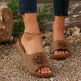 thumbnail image 5 of ZZwxWA Women Open Toe Fancy Flower Wedge Orthopedic Slide Sandals, Hollow out Slip on Arch Support Sandals Casual Bohemian Non-Slip Lightweight Slippers, 5 of 7