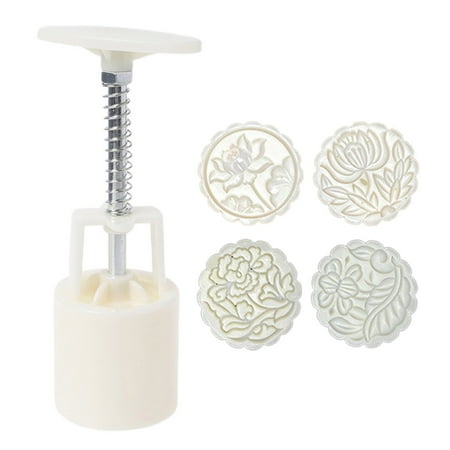 

Ziizwfa 100g Lotus Shaped Pastry Molds Mooncake Stamps Mooncake Moulds Hand Pressure Gadgets Plastic Material Baking Accessories
